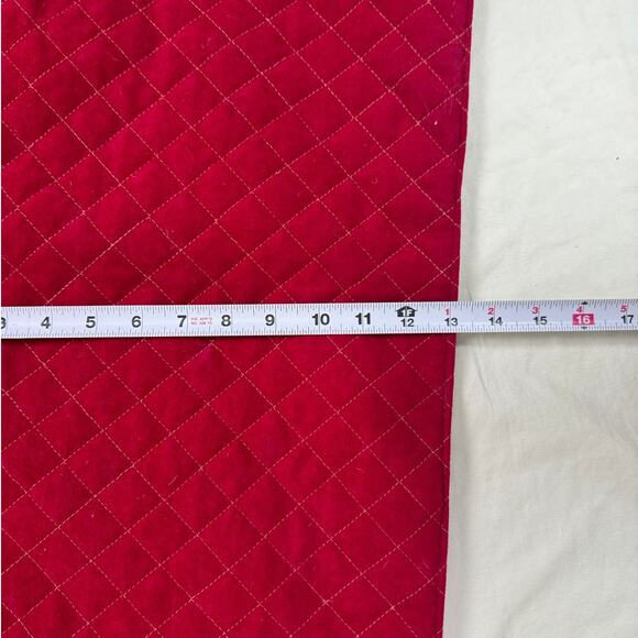 Holiday Poinsettia Red Table Runner Quilted 13" x 66" - Picture 4 of 5